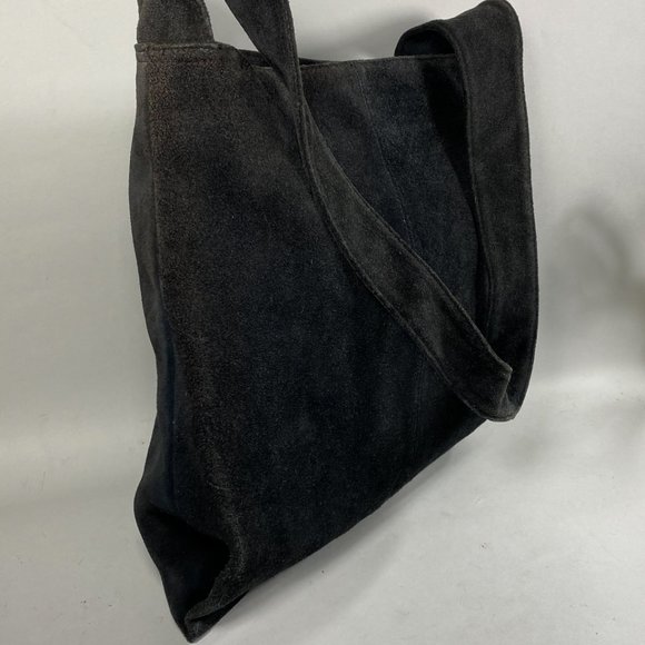 ST. JOHN’S BAY Vintage 80’s/90’s Black Suede Tote - Picture 3 of 10
